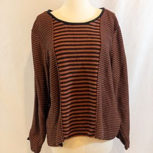 Habitat Cotton Black And Brown Striped Sweater - XL